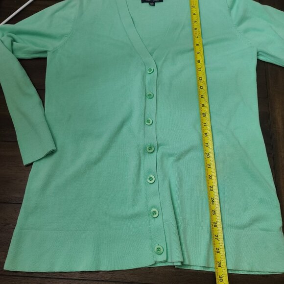 Chadwicks Of Boston Cardigan Sweater Pale Green 100% Cotton Button Up XLT - Picture 5 of 8